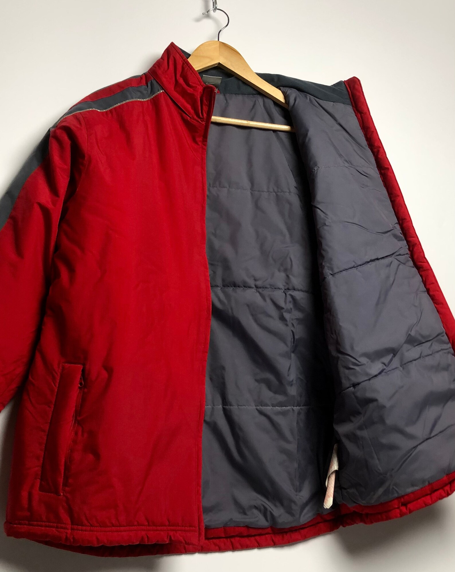 Vintage NIKE Puffer Jacket Coat Full Zip Red Size Large | Etsy