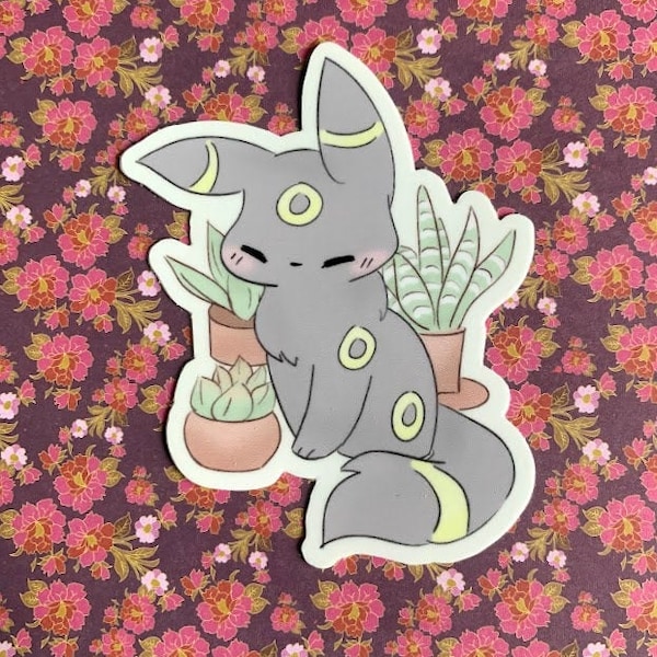 Umbreon Flower Pot vinyl sticker