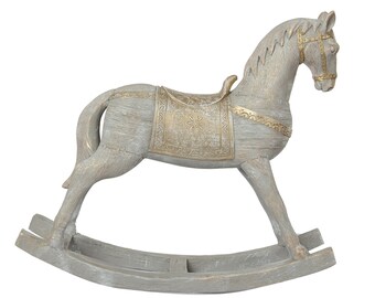 gray rocking horse