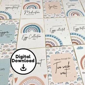 Cartes d'étapes de fécondité imprimables en téléchargement numérique pour le parcours de fertilité
