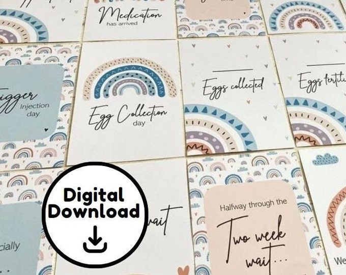 DIGITAL IVF Milestone Cards, IVF printable milestone cards