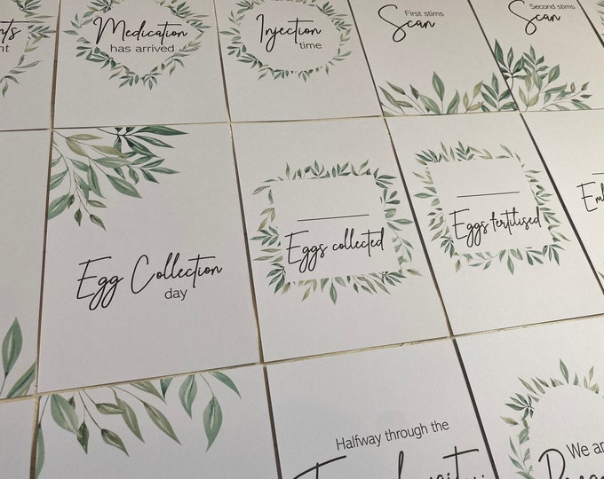 Botanical IVF Milestone Cards, IUI Milestone Cards, Solo IVF