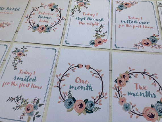 baby milestone cards etsy