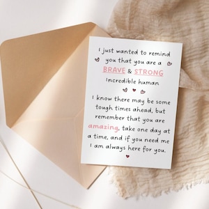 Brave and Strong Encouraging Get Well Card for Tough Times: Cancer, Surgery, Difficult Days