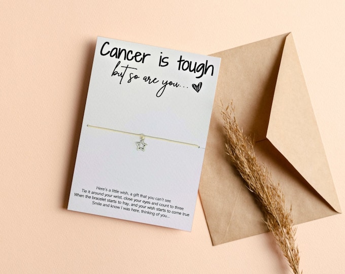 Cancer is tough but so are you, cancer bracelet, cancer gift, thinking of you cancer