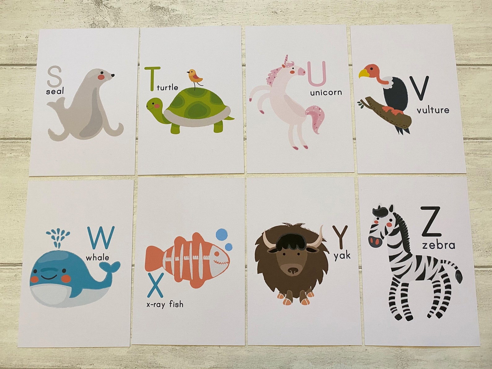 Animal Alphabet Flashcards ABC Learning Cards Flash Cards, Gift