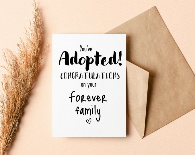 Adoption card | Congratulations on your adoption | Forever family card Greeting card