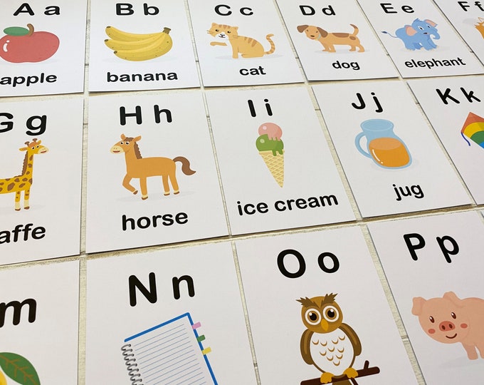 ABC Alphabet Flashcards | ABC Learning cards |  flash cards, gift, educational, learning, toddler, design