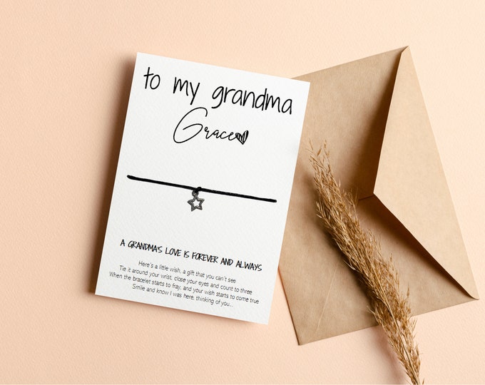 Personalised Grandma Wish Bracelet | Grandma Gift | Grandma Present