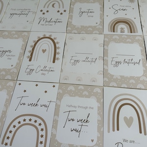 IVF IUI ICSI Neutral Rainbow Milestone Cards, fertility Gift