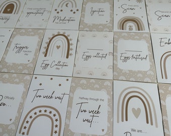 IVF IUI ICSI Neutral Rainbow Milestone Cards, fertility Gift