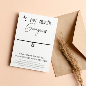 Personalised Auntie Wish Bracelet | Auntie Gift | Auntie Present