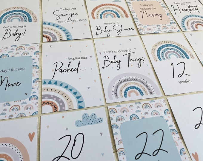 Pregnancy Milestone Cards, Solo Mum, Mum to be gift, Milestone cards, Pregnancy Announcement, Rainbow Baby