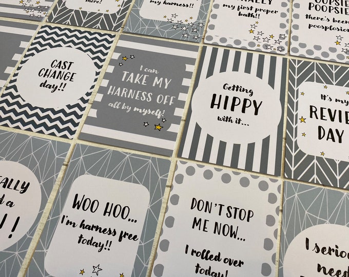 Hip Dysplasia Milestone Cards - Grey