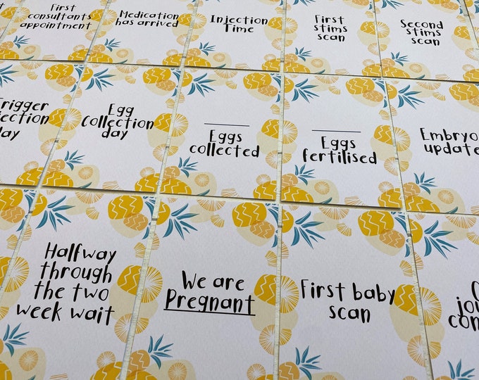 Pineapple IVF Milestone Cards, IUI Milestone Cards, Solo Mum Ivf, IVF Gift