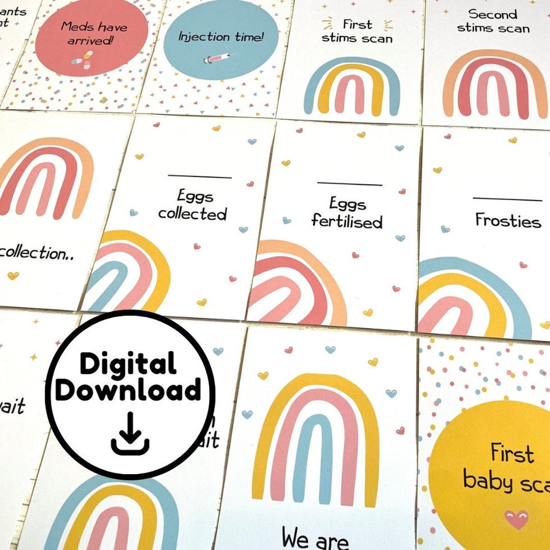 Printable IVF Milestone Cards Digital Download for Fertility Journey ...