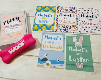 Adorable Puppy Milestone Cards for Pet Photography and Special Moments