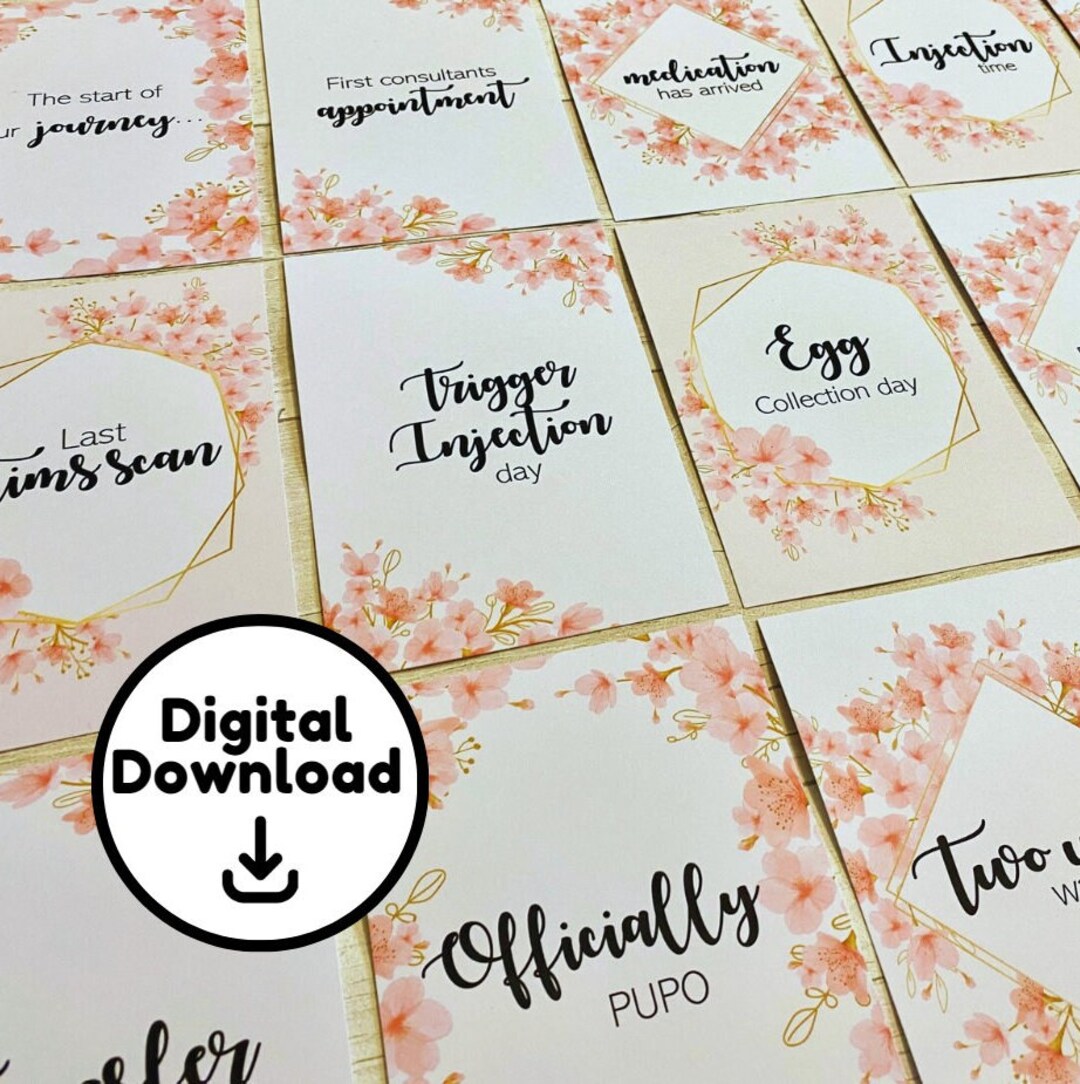 Digital IVF Milestone Cards, Printable Fertility Journey Keepsake - Etsy