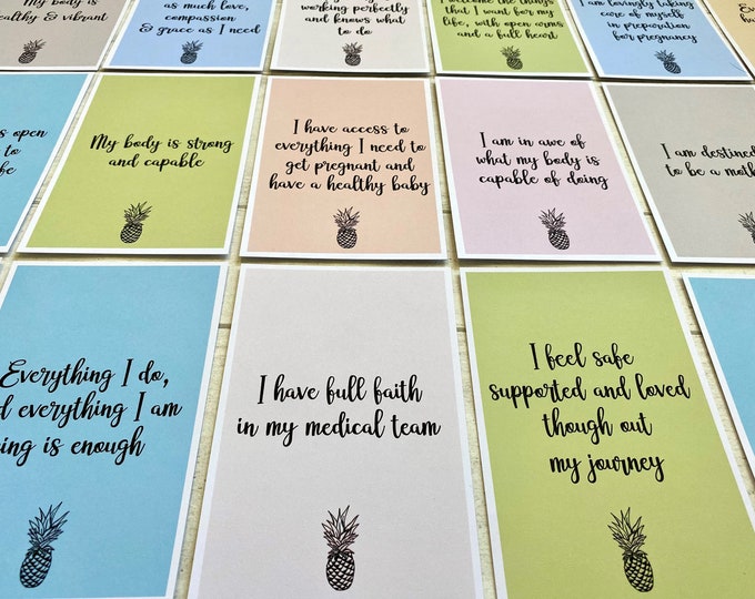 Pineapple Fertility Affirmation Cards | Two Week Wait | IVF Affirmations