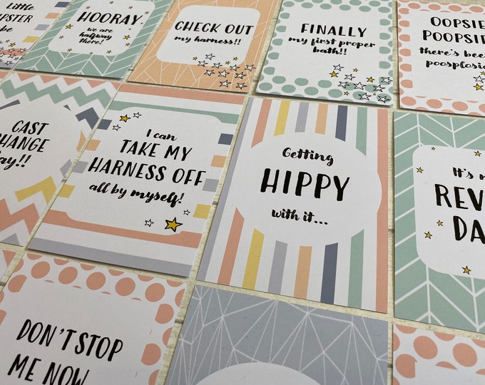 Hip Dysplasia Milestone Cards - Pastel