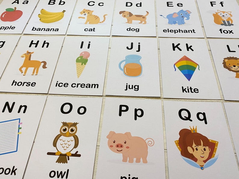 ABC Alphabet Flashcards for Toddler Education and Learning - Etsy