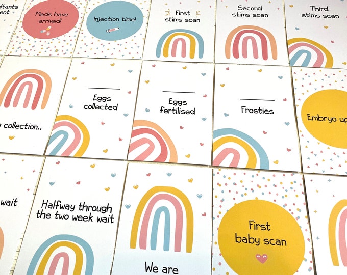 Bright Rainbow IVF Milestone Cards, IUI Milestone Cards, Solo Mum Ivf, IVF Gift