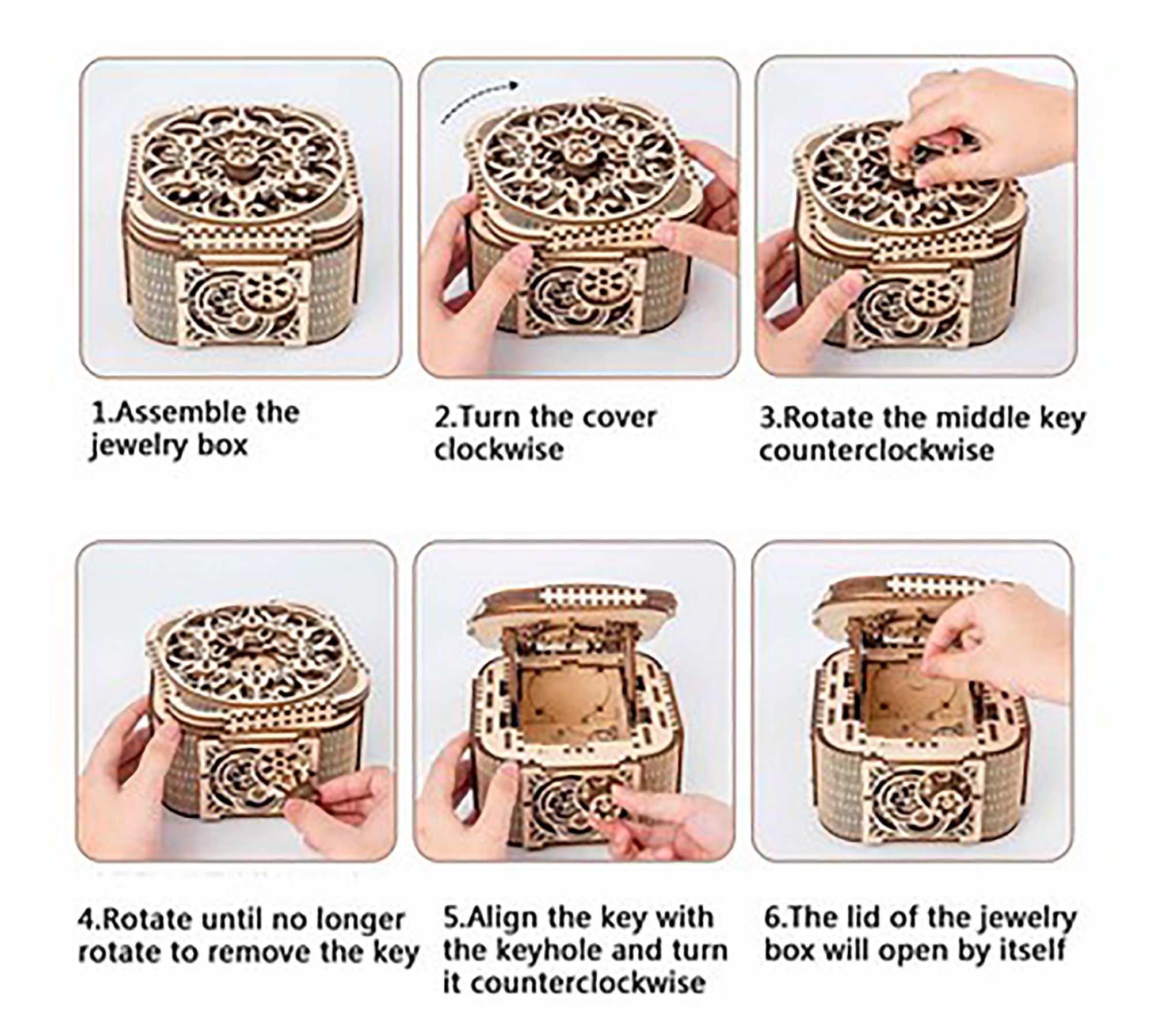 3D Wooden Puzzle Storage Box DIY Jewelry Treasure Box Assembly Etsy