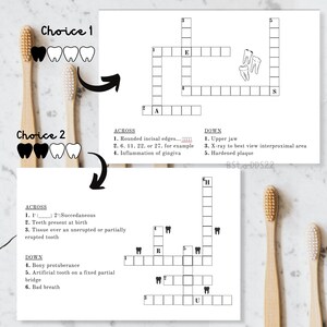 Cartão de palavras cruzadas odontológicas! Odontologia. Presentes odontológicos. Presentes para dentistas. Higiene dental. Assistente odontológico. Estudante de odontologia. Cartões de agradecimento.