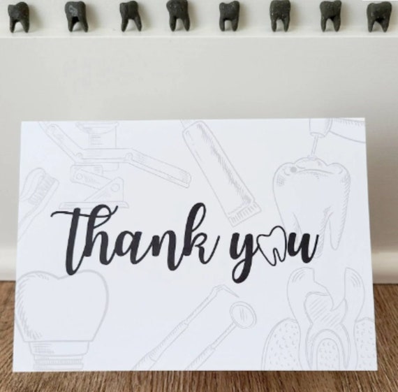 Printable Thank You Card. Printable Dental Card. Dental Thank - Etsy