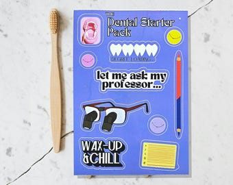 Paquete de pegatinas para estudiantes de odontología, regalo divertido para estudiantes de odontología