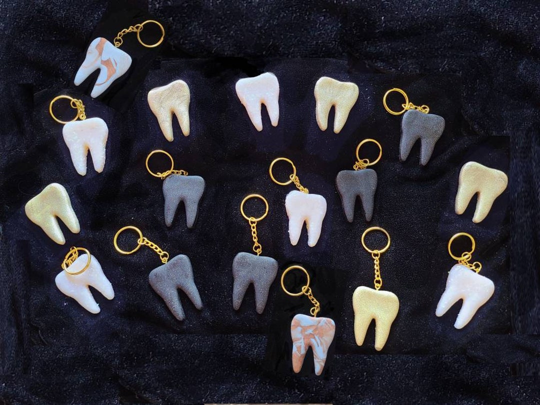 Polymer Clay Tooth Keychain. Dental Keychain. Dental Students. Dental