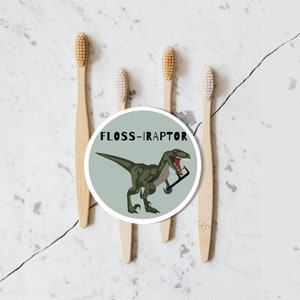 Flossiraptor! Dental Sticker. Floss. Dental gifts. Dental stickers for kids. Dental hygiene. Dental assistant.
