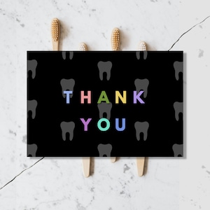 Cartão de agradecimento! Dental. Presentes odontológicos. Cartões odontológicos. Cartões para odontologia. Odontologia. Cartões comemorativos. Com tema odontológico. Higiene dental. Cartões.RDH