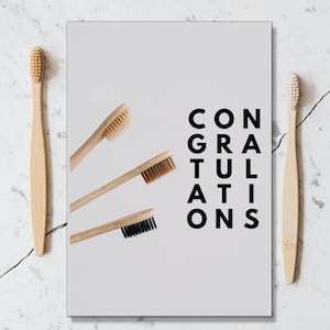 Cartão de parabéns! Graduação em odontologia. Presentes odontológicos. Cartões odontológicos. Cartões para odontologia. Cartões comemorativos. . Higiene dental. Cartão. Parabéns