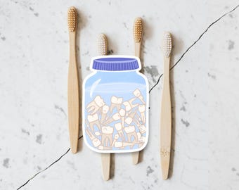 Jar of Teeth Sticker - Dental Student, Hygienist Gift