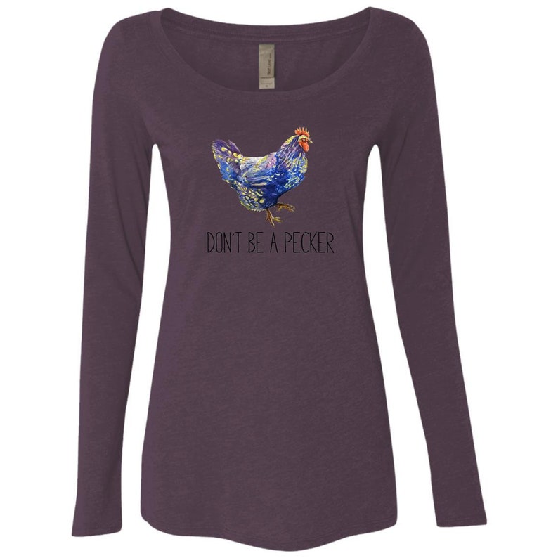 dontbeapecker NL6731 Ladies/' Triblend LS Scoop