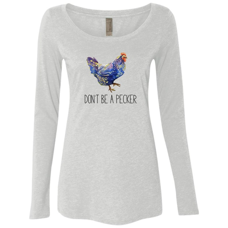 dontbeapecker NL6731 Ladies/' Triblend LS Scoop