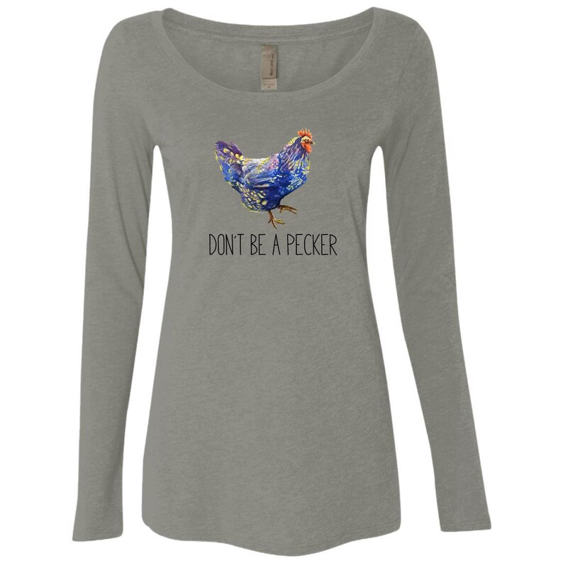 dontbeapecker NL6731 Ladies/' Triblend LS Scoop