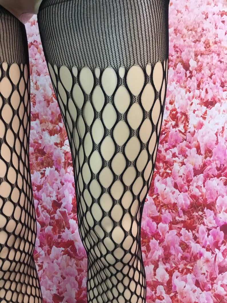 Large Holed Fishnet Stockings With Belt Attached - Etsy UK