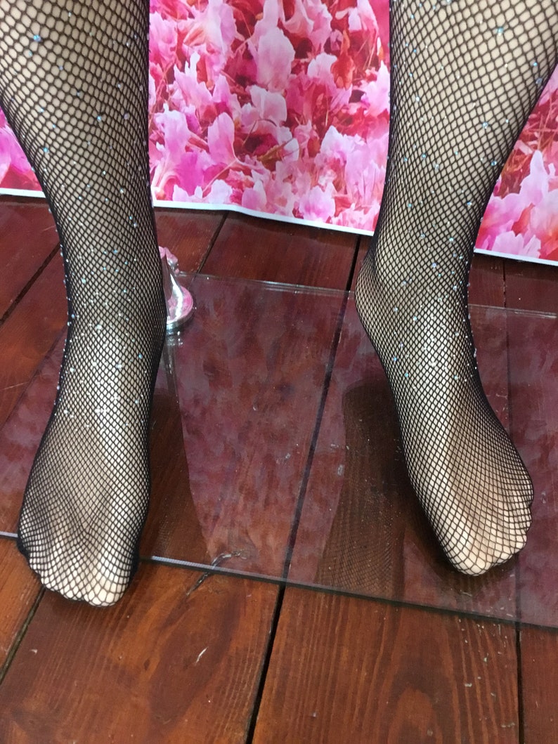 Unisex Fishnet Diamanté Crotchless Stockings/tights - Etsy