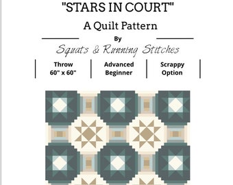 Stars in Court Quilt Pattern PDF
