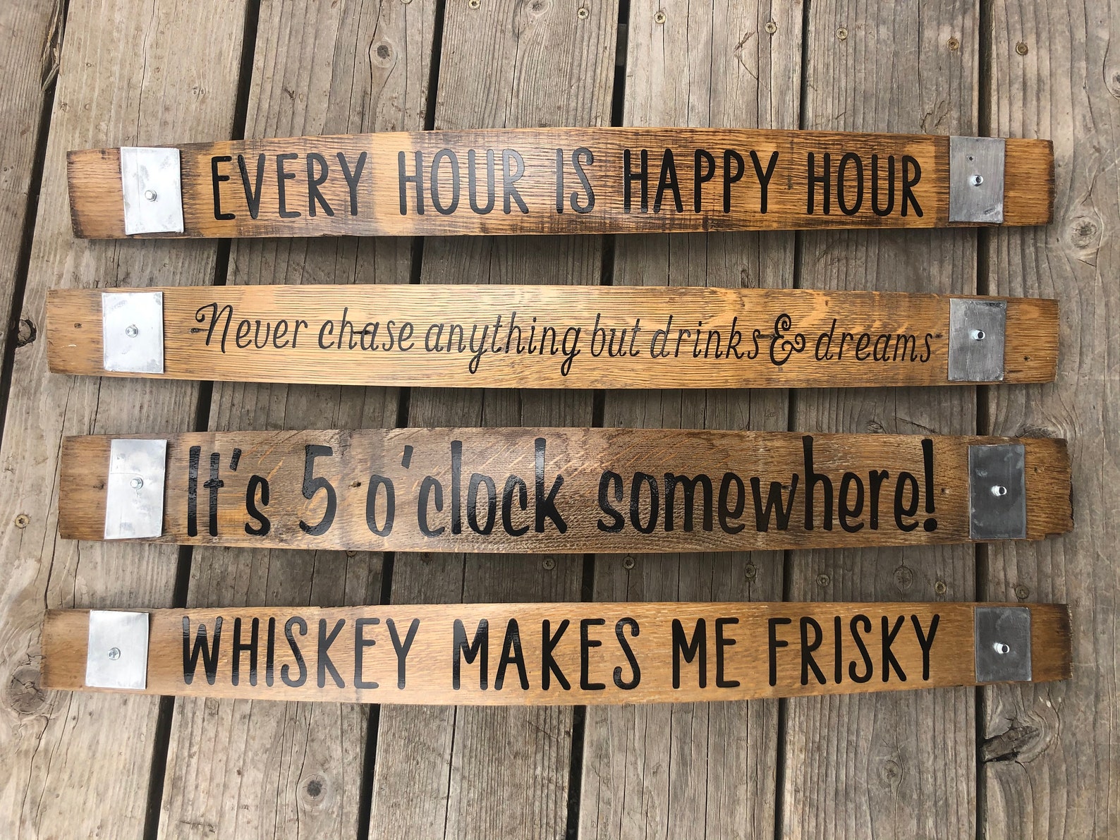 WINE Barrel Stave Sign- 34.5”L / Custom Staves / Personalized Rustic ...