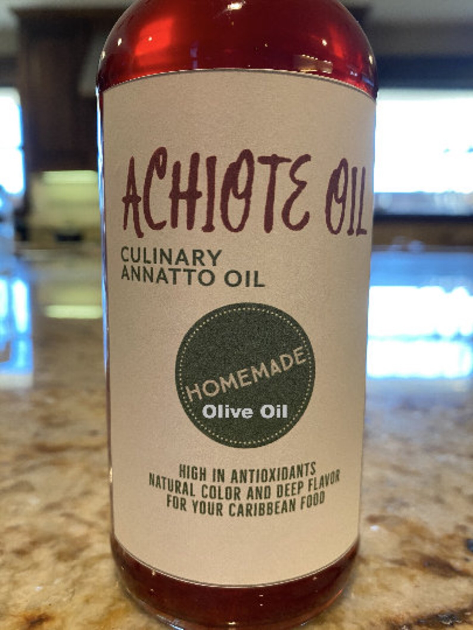 Achiote OLIVE Oil Annatto Gourmet Oil. Homemade. Natural