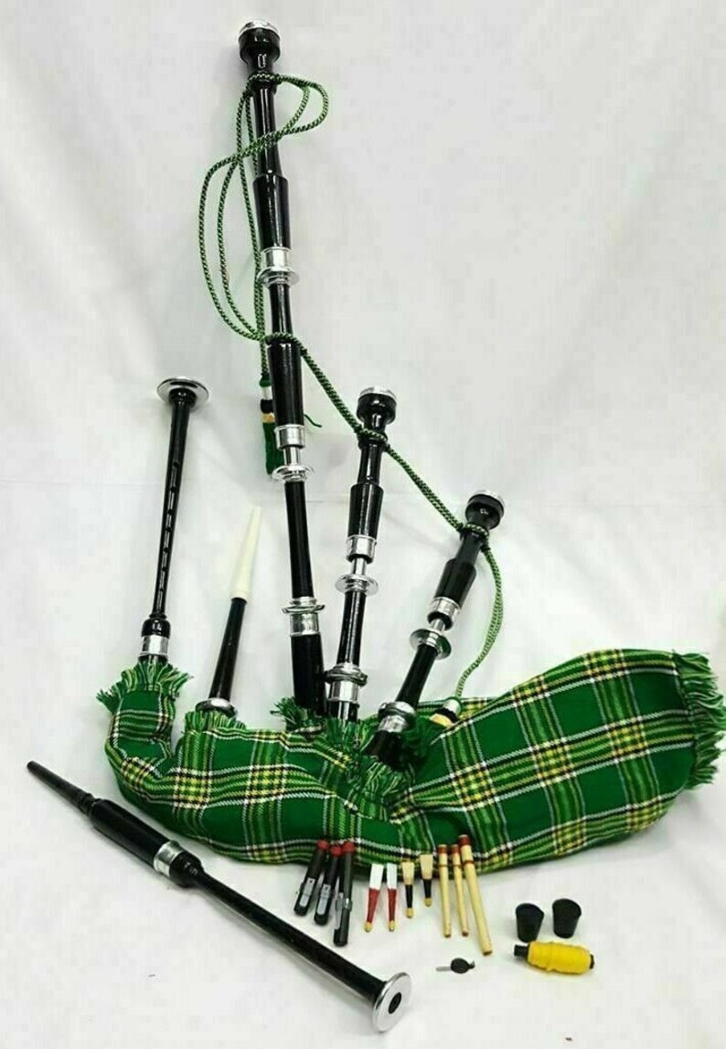Scottish Great Irish Bagpipes Silver Amount/rosewood Bagpipe Etsy