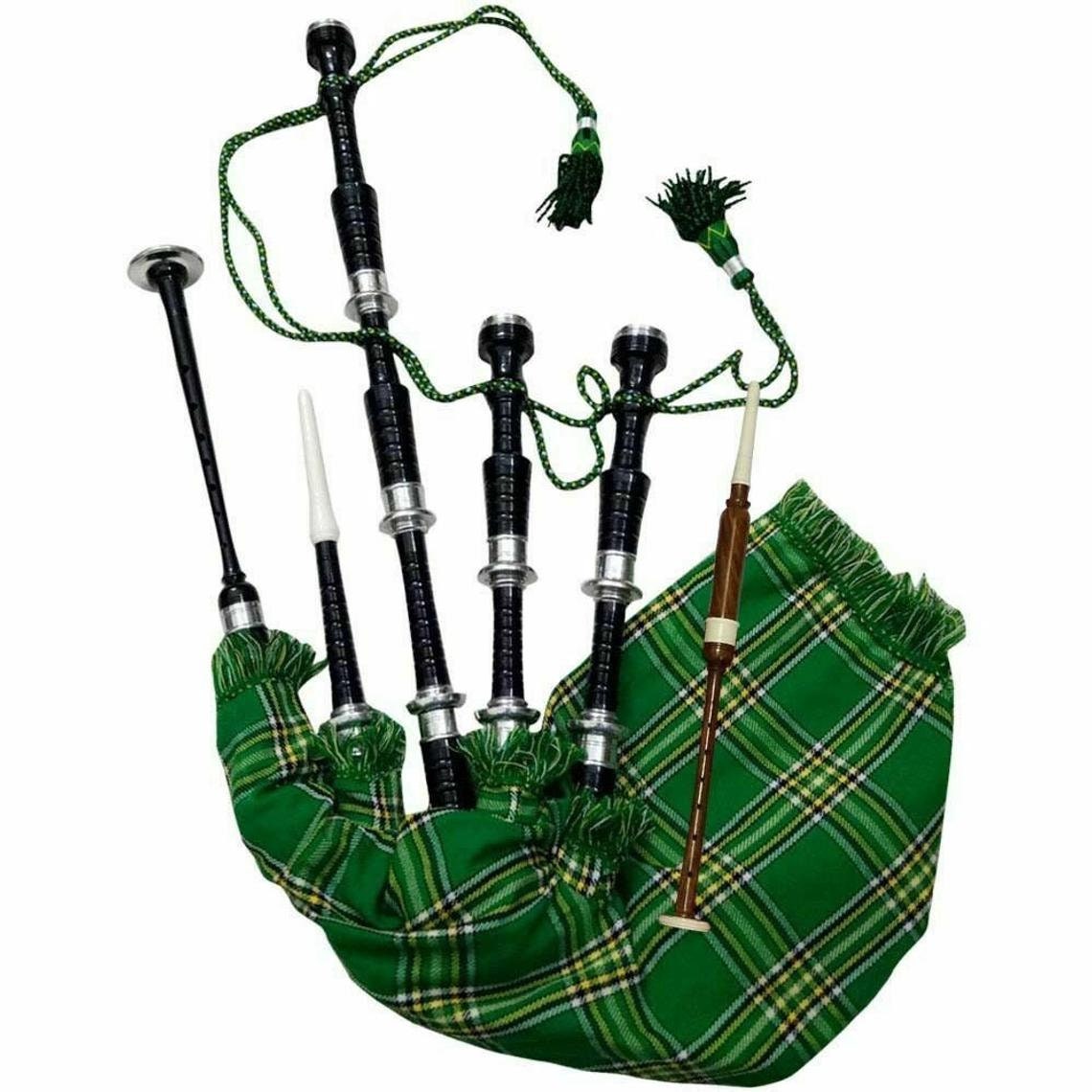 Black Rosewood Bagpipes Scottish Highland Irish Cover Silver Etsy