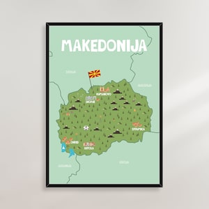 Mazedonien Kids Map - Balkan Kids Poster