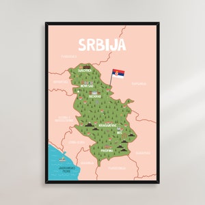 Serbien Kids Map - Balkan Kids Poster