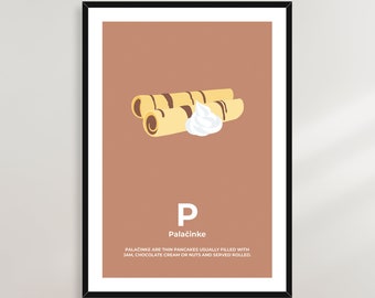 Palacinka Balkan ABC Poster - Serbia, Bosnia, Croatia