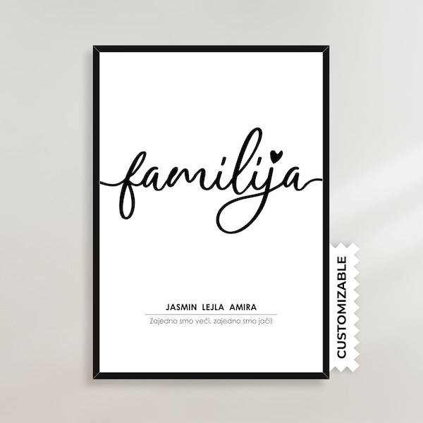 Familija Family - Custom Made Poster - Serbia, Bosnia, Croatia