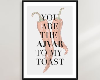 Cartel de la tostada de Ajvar - Serbia, Bosnia, Croacia